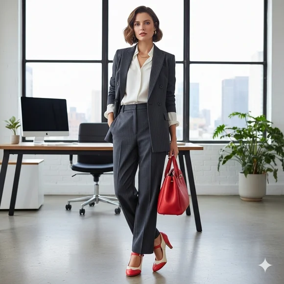 Kym By J Adams Classic Two-Tone Mary Jane High Heels in Red and Cream - Picture 5 of 15